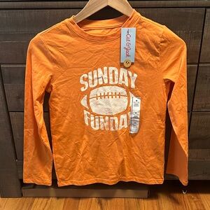 Cat & Jack Orange "Sunday Funda" Long-Sleeve Tee